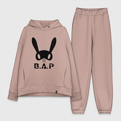 Женский костюм оверсайз B A P big logo, цвет: пыльно-розовый