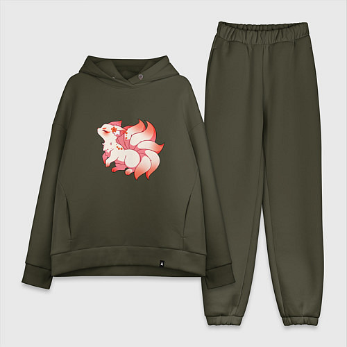 Женский костюм оверсайз Лиса Яэ Мико - Геншин Импакт / Хаки – фото 1