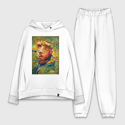 Женский костюм оверсайз Abstract Vincent van Gogh - surrealism self-portra, цвет: белый