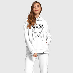Женский костюм оверсайз Thirty Seconds to Mars - rock cat, цвет: белый — фото 2