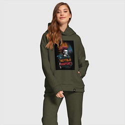 Женский костюм оверсайз Мертвый анархист панк, цвет: хаки — фото 2