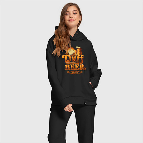 Женский костюм оверсайз Duff beer brewing / Черный – фото 2