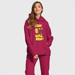 Женский костюм оверсайз Run Ира run, цвет: маджента — фото 2