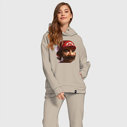 Женский костюм оверсайз Mario pixel, цвет: миндальный — фото 2