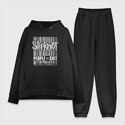 Женский костюм оверсайз Slipknot bar code, цвет: черный