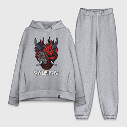 Женский костюм оверсайз Samurai logo, цвет: меланж