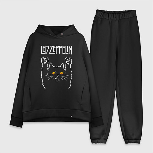Женский костюм оверсайз Led Zeppelin rock cat / Черный – фото 1