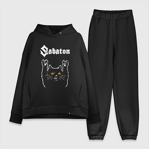 Женский костюм оверсайз Sabaton rock cat / Черный – фото 1