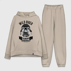 Женский костюм оверсайз Бегемот дикий байкер, цвет: миндальный