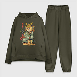 Женский костюм оверсайз Samurai battle cat, цвет: хаки