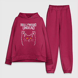 Женский костюм оверсайз Hollywood Undead rock cat, цвет: маджента