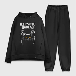 Женский костюм оверсайз Hollywood Undead rock cat, цвет: черный