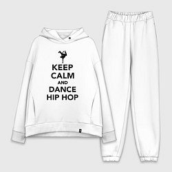 Женский костюм оверсайз Keep calm and dance hip hop, цвет: белый