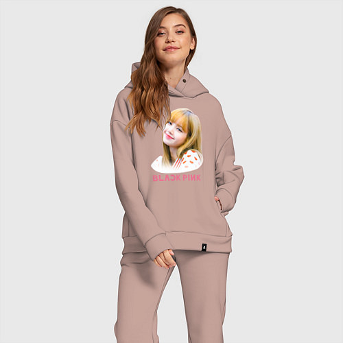 Женский костюм оверсайз Lisa Blackpink / Пыльно-розовый – фото 2