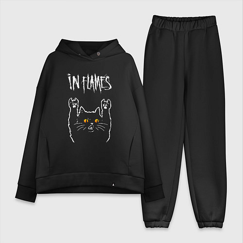 Женский костюм оверсайз In Flames rock cat / Черный – фото 1