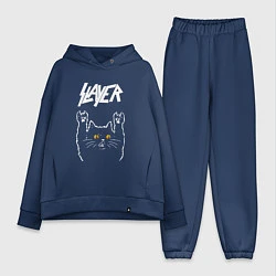 Женский костюм оверсайз Slayer rock cat, цвет: тёмно-синий