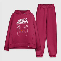 Женский костюм оверсайз Arctic Monkeys rock cat, цвет: маджента