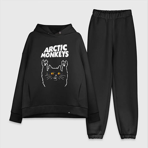 Женский костюм оверсайз Arctic Monkeys rock cat / Черный – фото 1
