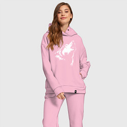 Женский костюм оверсайз Волк воет, цвет: светло-розовый — фото 2