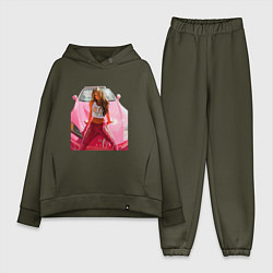 Женский костюм оверсайз Суши Девон Аоки Honda s2000, цвет: хаки