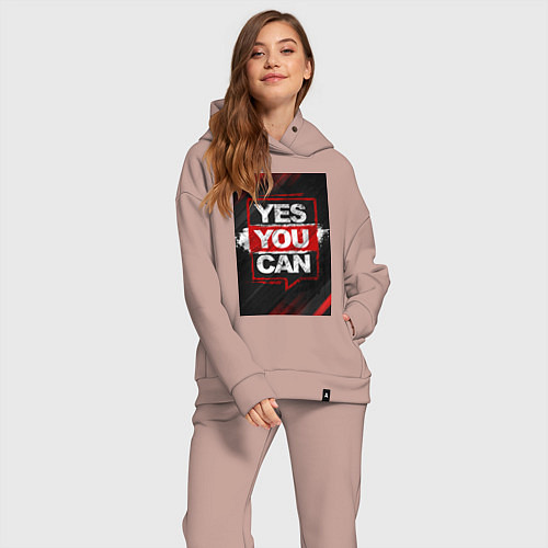 Женский костюм оверсайз Yes, you can / Пыльно-розовый – фото 2