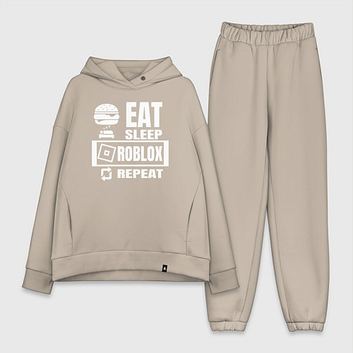 Женский костюм оверсайз Роблокс на повторе / Миндальный – фото 1