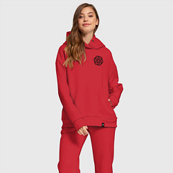 Женский костюм оверсайз Лого Chat GPT, цвет: красный — фото 2