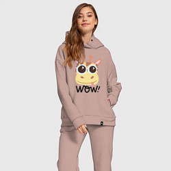 Женский костюм оверсайз Wow giraffe, цвет: пыльно-розовый — фото 2