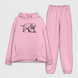 Женский костюм оверсайз Медоед недоволен, цвет: светло-розовый