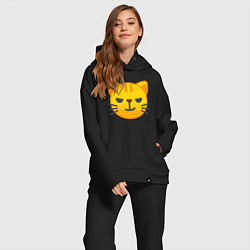 Женский костюм оверсайз Жёлтый котёнок хитрит, цвет: черный — фото 2