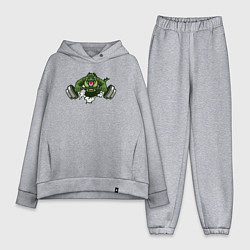 Женский костюм оверсайз Crocodile gym, цвет: меланж