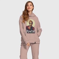 Женский костюм оверсайз Postal dude, цвет: пыльно-розовый — фото 2