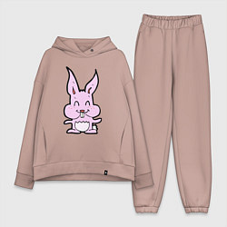 Женский костюм оверсайз Счастливый кролик, цвет: пыльно-розовый
