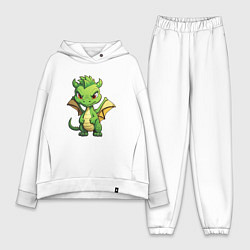 Женский костюм оверсайз Добрый дракон 2024, цвет: белый