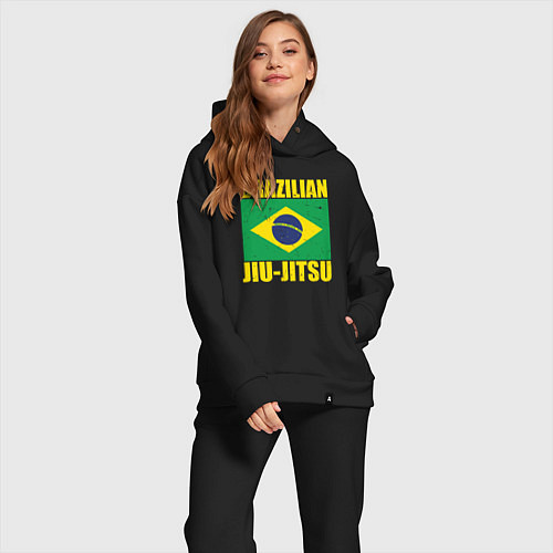 Женский костюм оверсайз Brazilian jiu-jitsu / Черный – фото 2
