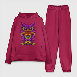 Женский костюм оверсайз Purple owl, цвет: маджента