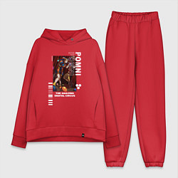 Женский костюм оверсайз Радостная Помни Удивительный цифровой цирк, цвет: красный