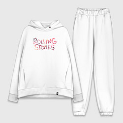 Женский костюм оверсайз The Rolling Stones - logo, цвет: белый