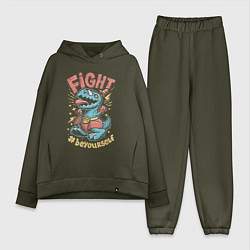 Женский костюм оверсайз Fight Dark, цвет: хаки