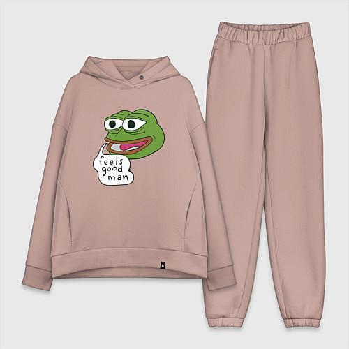 Женский костюм оверсайз Pepe feels good man / Пыльно-розовый – фото 1