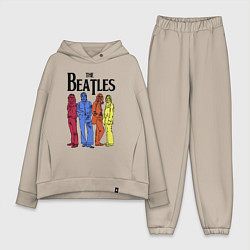Женский костюм оверсайз The Beatles all, цвет: миндальный