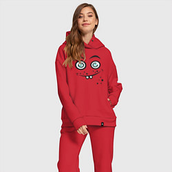 Женский костюм оверсайз Funny emoji, цвет: красный — фото 2
