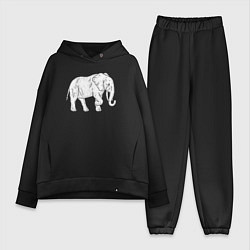 Женский костюм оверсайз Elephant, цвет: черный
