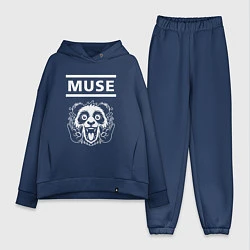 Женский костюм оверсайз Muse rock panda, цвет: тёмно-синий