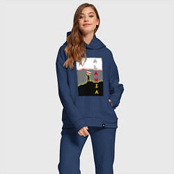 Женский костюм оверсайз Алания человек с флагом, цвет: тёмно-синий — фото 2