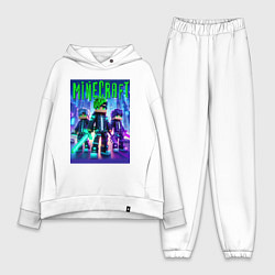 Женский костюм оверсайз Cyberpunk and Minecraft - collaboration, цвет: белый