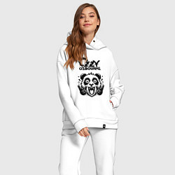 Женский костюм оверсайз Ozzy Osbourne - rock panda, цвет: белый — фото 2