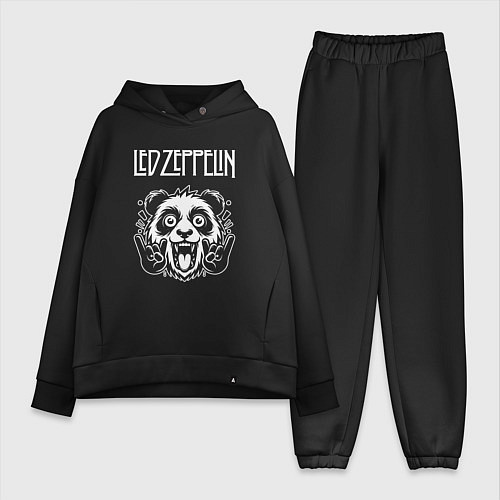 Женский костюм оверсайз Led Zeppelin rock panda / Черный – фото 1