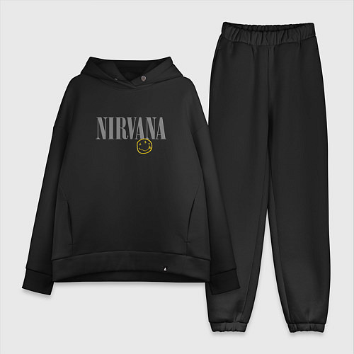 Женский костюм оверсайз Nirvana logo smile / Черный – фото 1