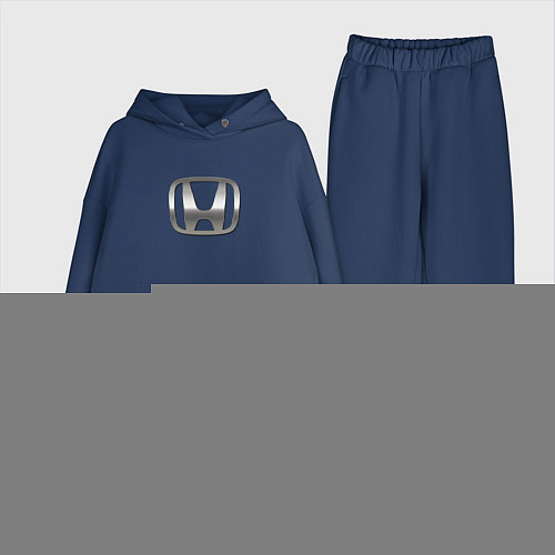 Женский костюм оверсайз Honda logo auto grey / Тёмно-синий – фото 1